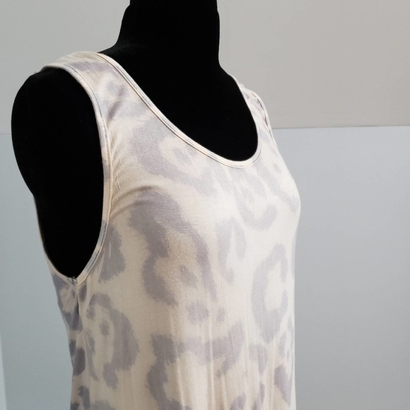 Origami Leopard Boho Gypsy Fringe Sleeveless Tunic Top Dress Large Layer Chic - Picture 8 of 13